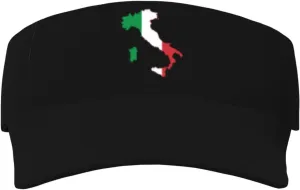 Italy Italian Flag Sunscreen Visor Hats Empty Top Visor Caps Fashion Adjustable Men's Women Visor Caps Black