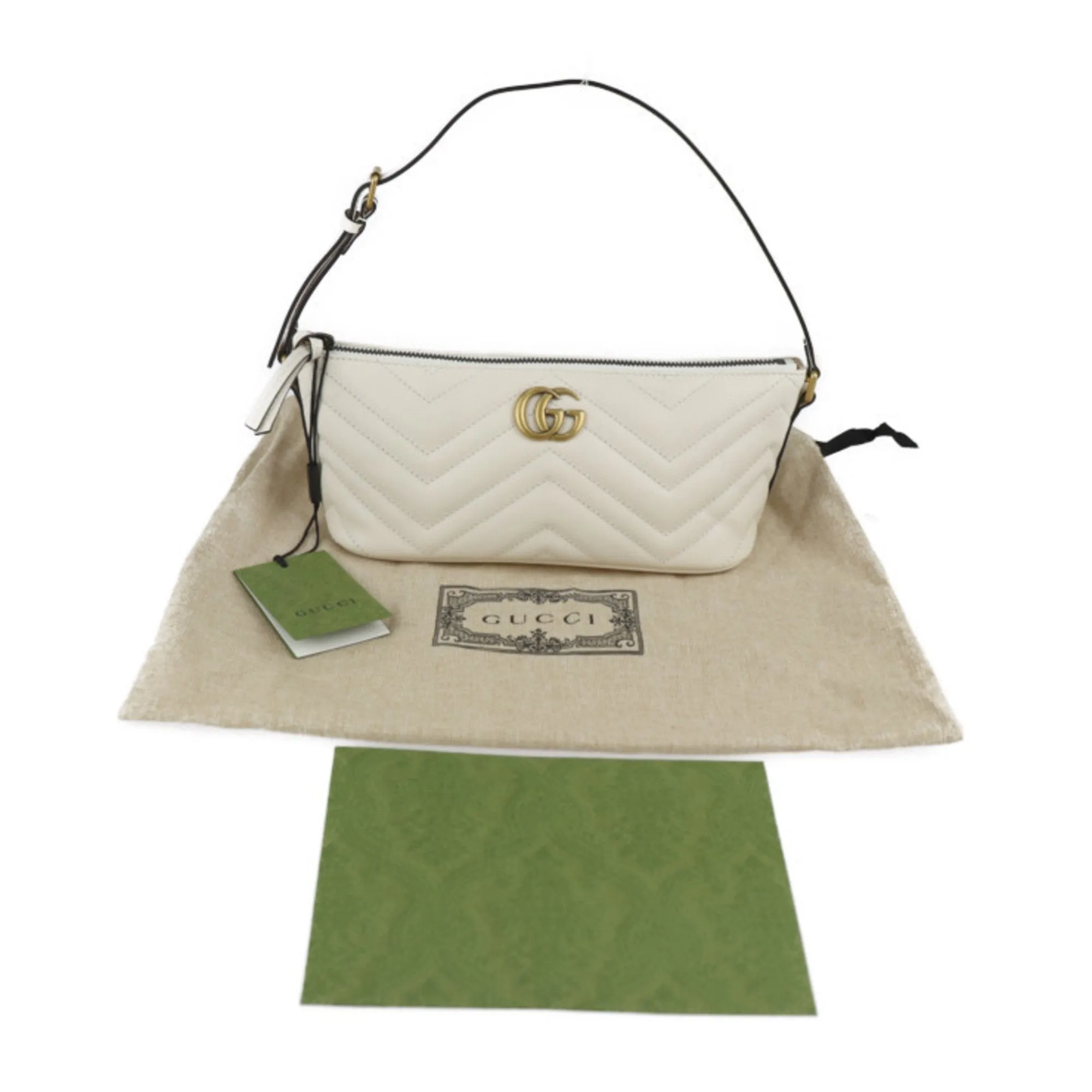 Ivory Shoulder 739166 Hardware GUCCI GG Elegant Gold White Handbag Trusted by customers Bag Marmont Quilted