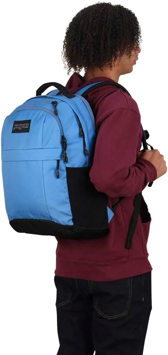 JanSport Landings Pack – Large Backpack with Soft Back Panel, Dual Water Bottle Pockets, 15-Inch Padded Laptop Compartment, Elemental Blue