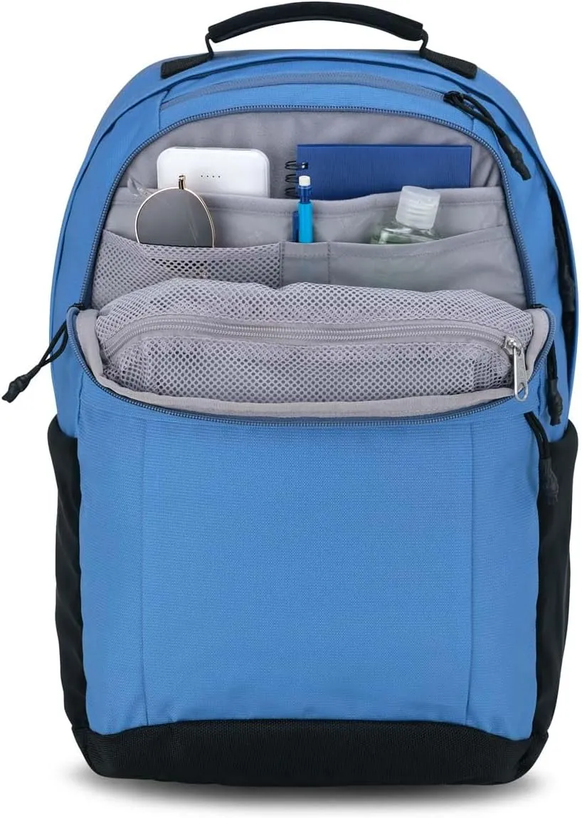 JanSport Landings Pack – Large Backpack with Soft Back Panel, Dual Water Bottle Pockets, 15-Inch Padded Laptop Compartment, Elemental Blue
