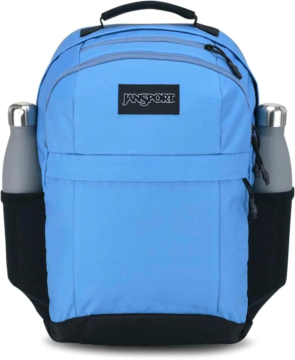 JanSport Landings Pack – Large Backpack with Soft Back Panel, Dual Water Bottle Pockets, 15-Inch Padded Laptop Compartment, Elemental Blue