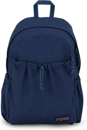 JanSport Lounge Pack – Large Main Compartment, Dual Water Bottle Pockets, Front Drawcord Pocket, Padded Laptop Sleeve, Navy
