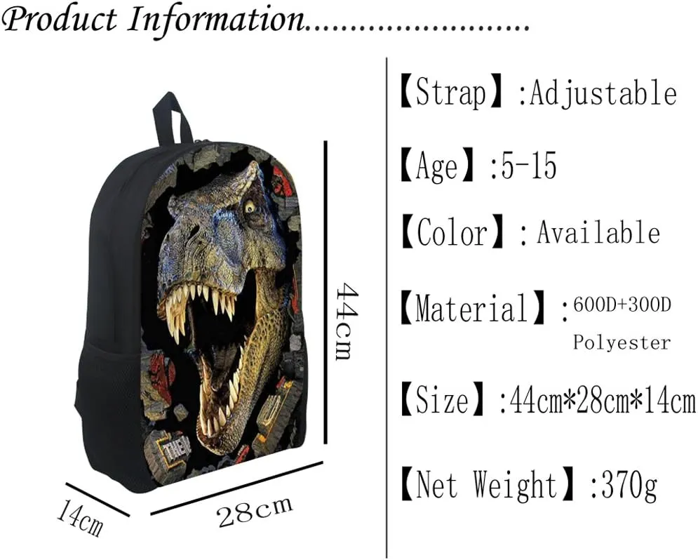 JeremySport Dinosaur School Bag Rucksack Backpack