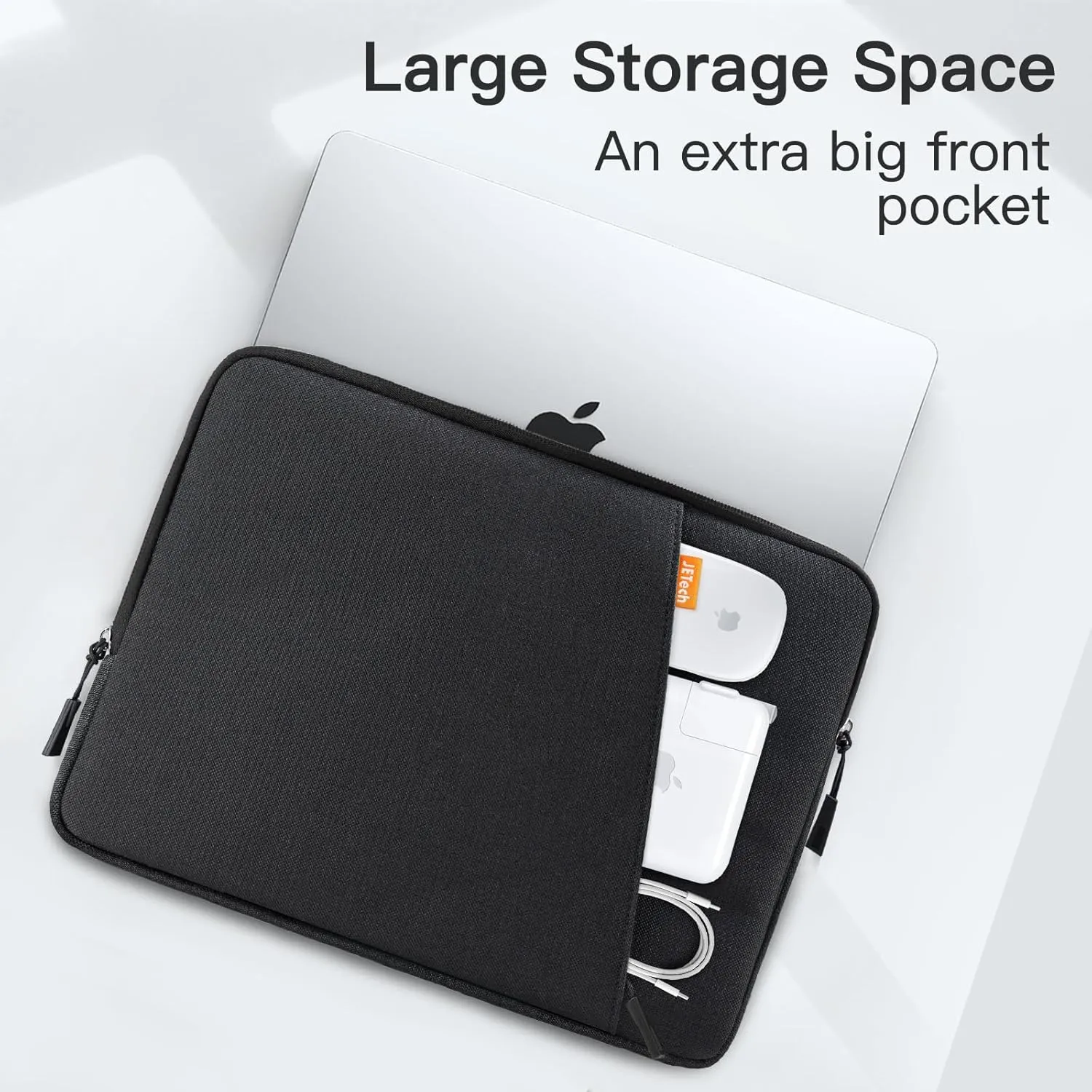 JETech Laptop Sleeve for 13-14Inch MacBook Air/Pro (M4/M3/M2/M1) 2021-2025, 13-13.6 Inch Notebook, Waterproof Shock Resistant Bag Case with Accessory Pocket (Black)