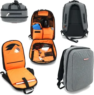 Jetpack Slim Backpack for DVS, Mobile, or Club DJ Gig Set, Bag Carry Laptop, Stand, Tablet, Headphone, Vinyl Records, USB Mobile Devices, Needle Case, Cables, Microphone & More. TSA Compliant (Gray)