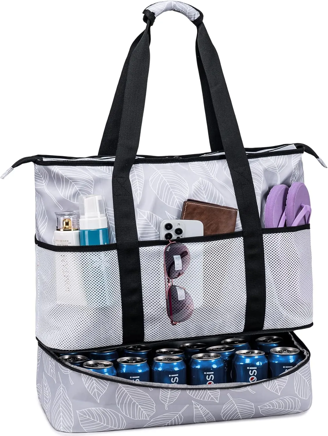 JIANYA Beach Bag XL Women Waterproof Beach Tote Pool Bags with Cooler Sandproof Beach Essentials for Beach Vacation Travel