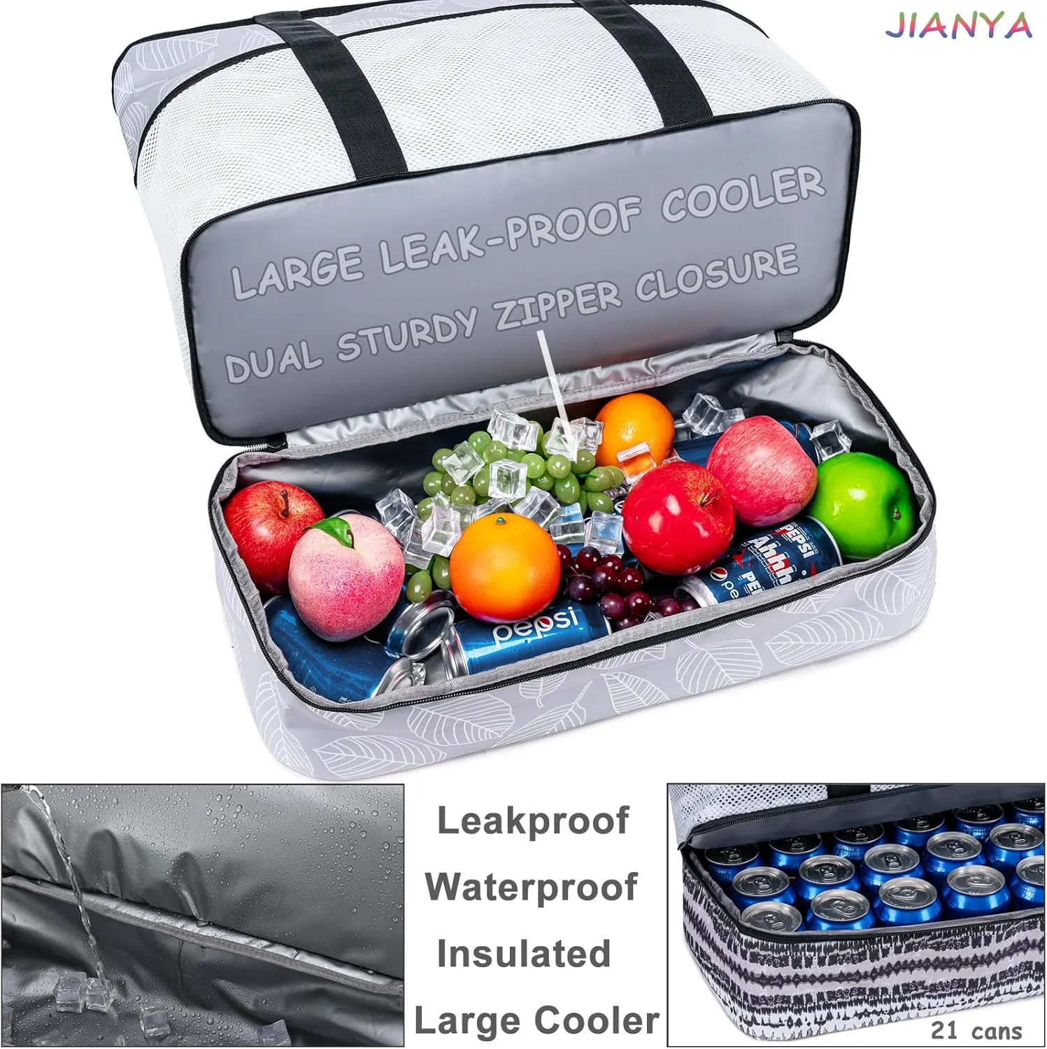 JIANYA Beach Bag XL Women Waterproof Beach Tote Pool Bags with Cooler Sandproof Beach Essentials for Beach Vacation Travel