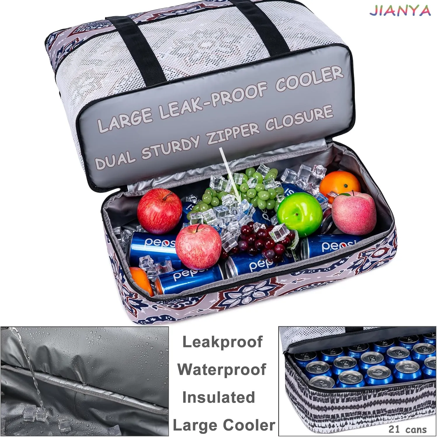 JIANYA Beach Bag XL Women Waterproof Beach Tote Pool Bags with Cooler Sandproof Beach Essentials for Beach Vacation Travel