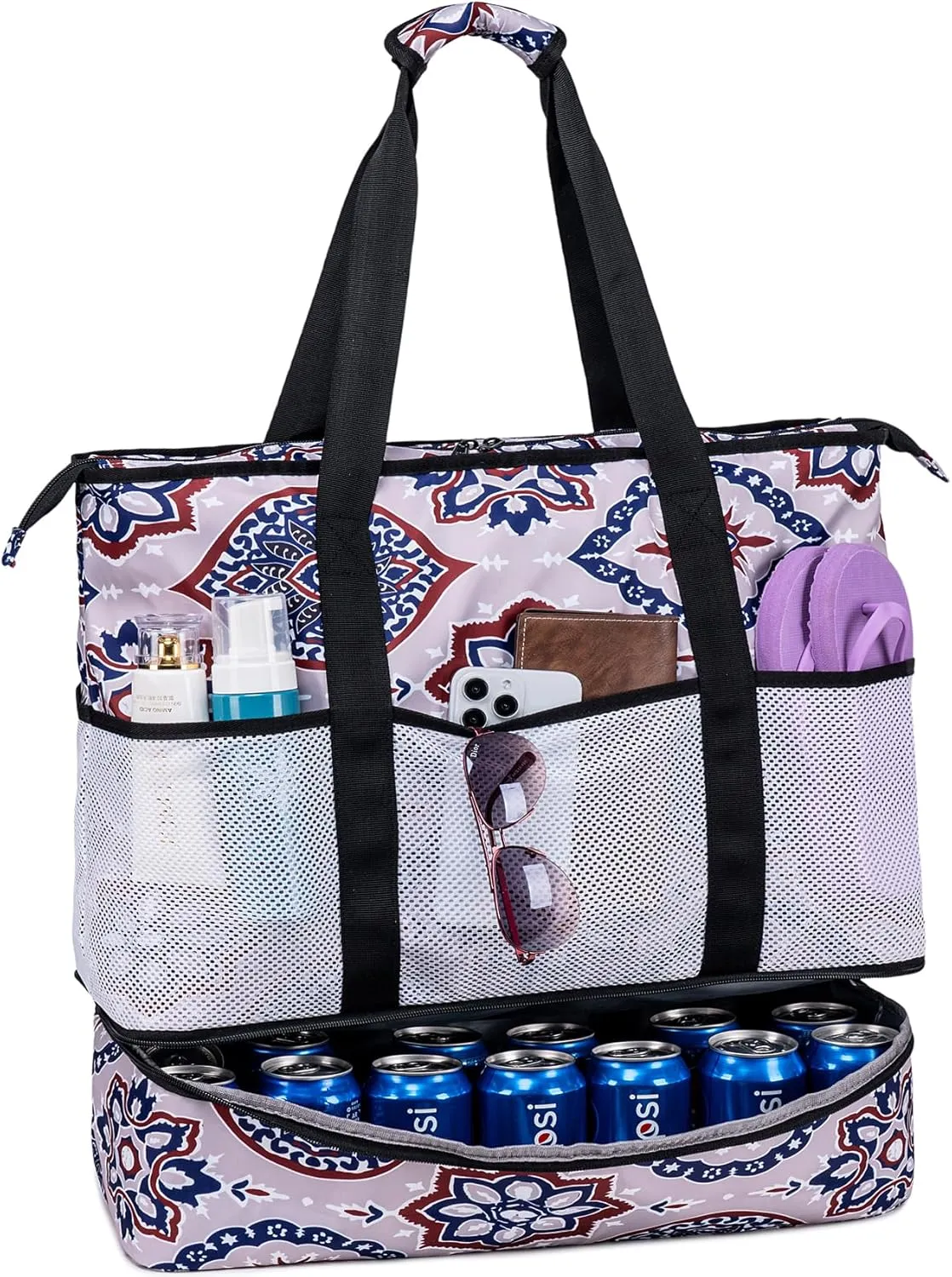 JIANYA Beach Bag XL Women Waterproof Beach Tote Pool Bags with Cooler Sandproof Beach Essentials for Beach Vacation Travel