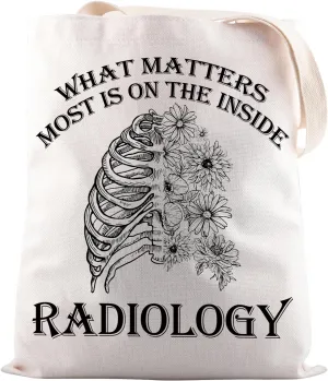 JNIAP Rad Tech Gift What Matters Most Is On The Inside RAD Tech Tote Bag Radiologist Nurse Gift