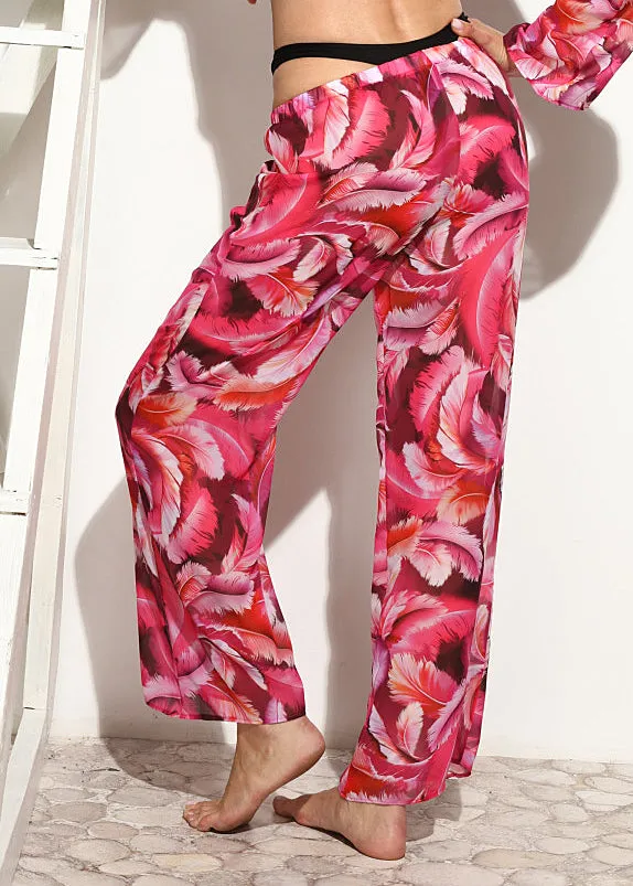 Jolidon Palazzo-Hose TEMPTATION pink Federnmotiv aus halbtransparentem Mesh