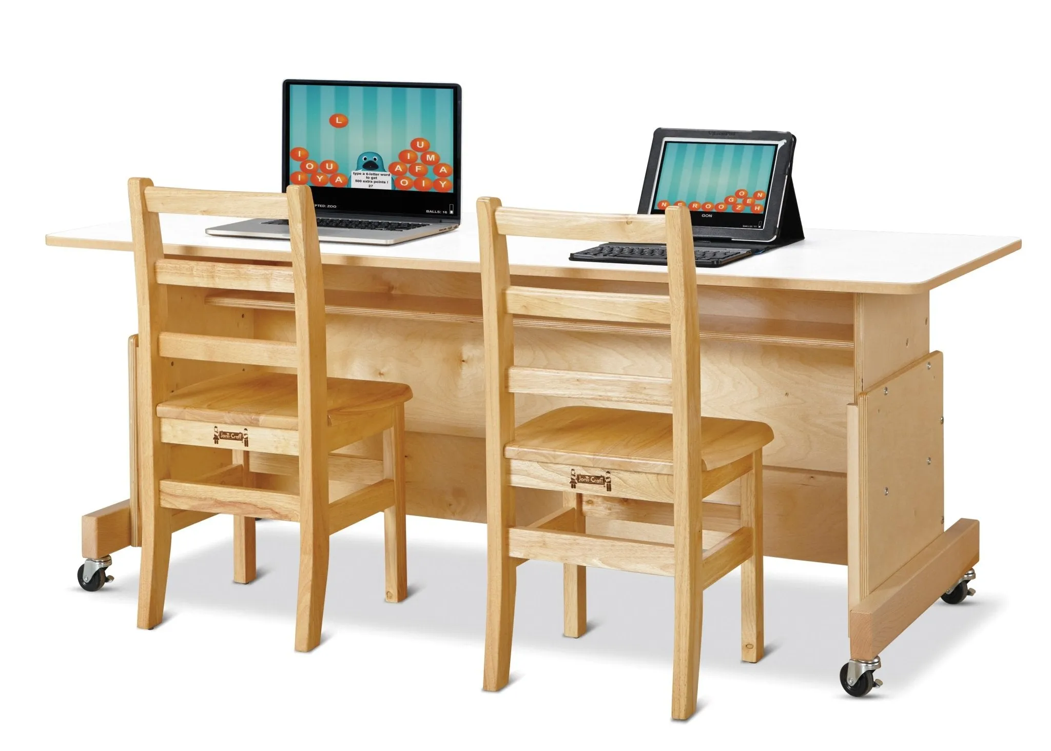 Jonti-Craft Apollo Double Computer Desk - White Top