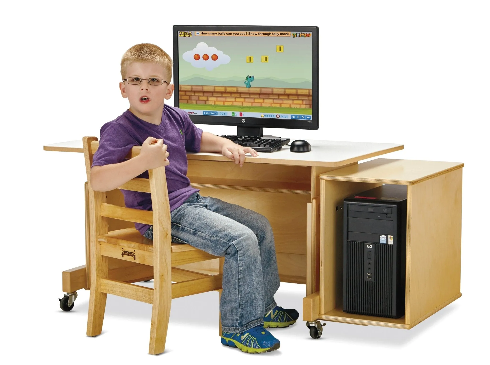 Jonti-Craft Apollo Double Computer Desk - White Top