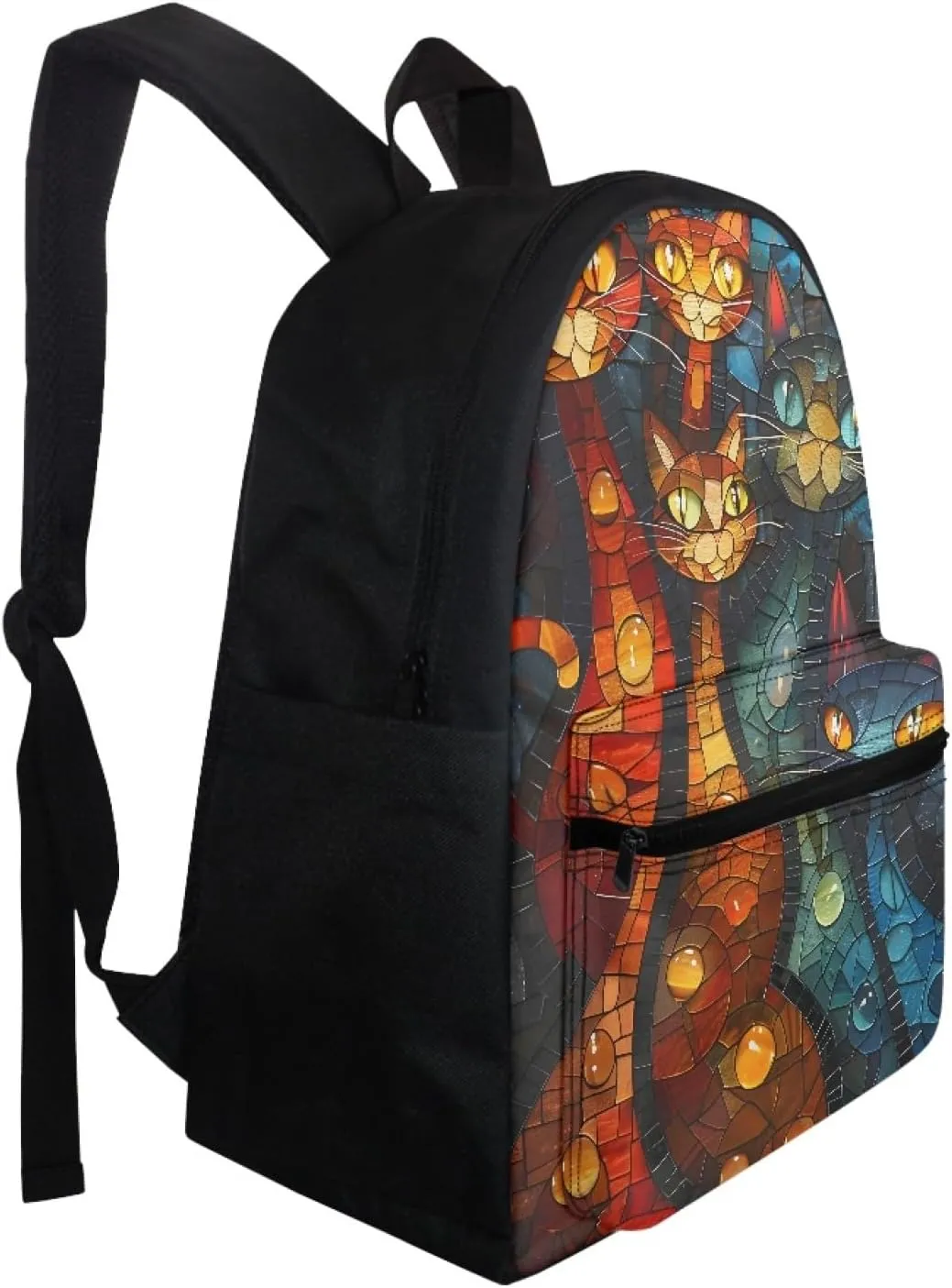 JooMeryer Galaxy Cat Print Backpack Bags for Boys Girls Kids Aniaml School Bags Casual Shoulder Bag Travel Daypack Knapsack,Art Geometry Cat 1