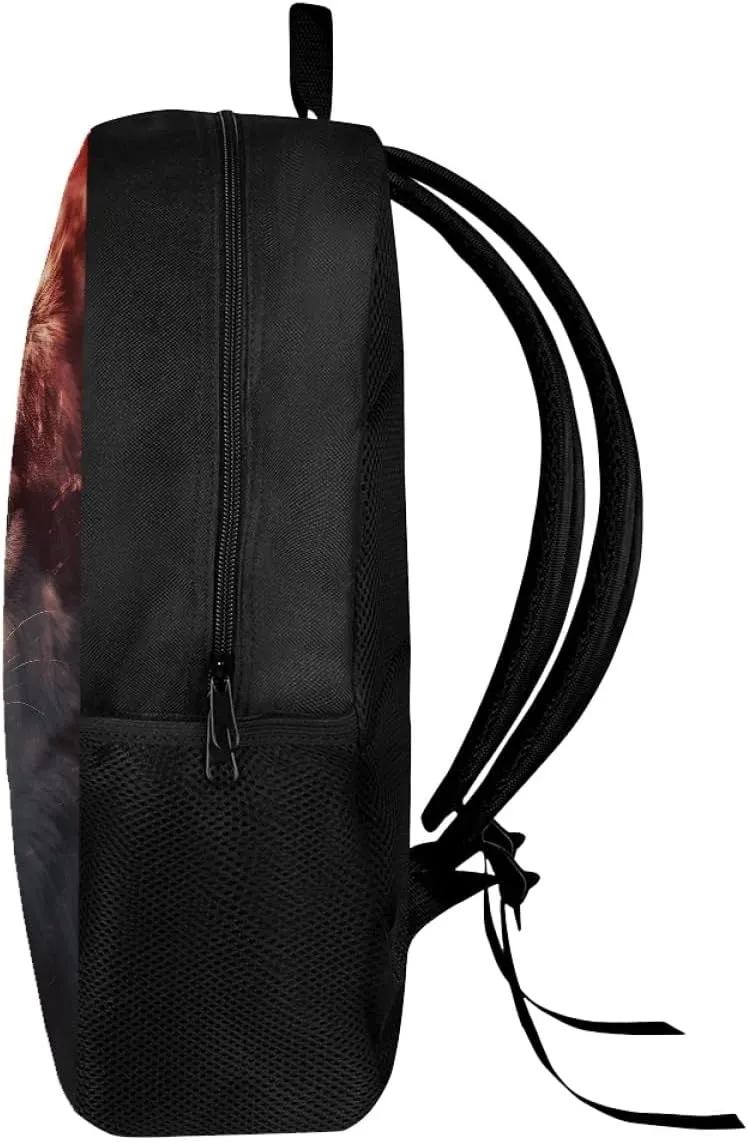 JooMeryer Kids Cool Wolf Backpack for Boys Mens Large Capacity Laptop Book Bags Knapsack Travel Daypack School Bag,Anger Wolf