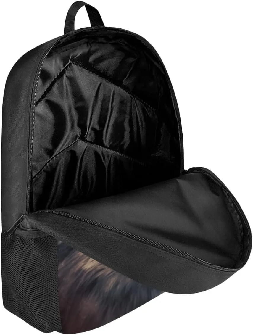JooMeryer Kids Cool Wolf Backpack for Boys Mens Large Capacity Laptop Book Bags Knapsack Travel Daypack School Bag,Anger Wolf