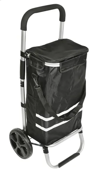 JSEIAJB 35l Shopping Trolley Cart Tote Shoulder Bag Foldable Reusable Waterproof Bags Organizer Adjustable(D)