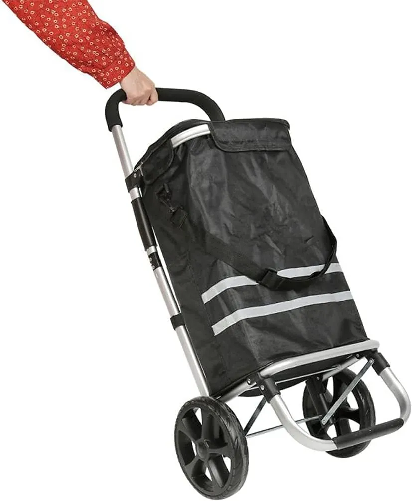JSEIAJB 35l Shopping Trolley Cart Tote Shoulder Bag Foldable Reusable Waterproof Bags Organizer Adjustable(D)