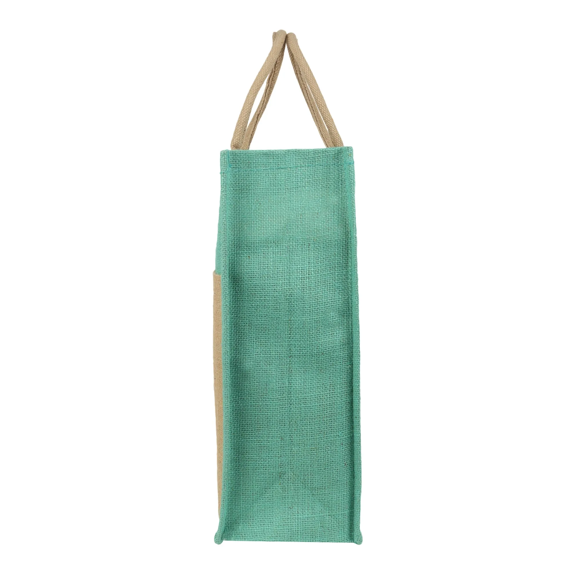 Jute Grocery Shopping Bags for Carry Milk Fruits Vegetable with Reinforced Handles (Pack of 2)