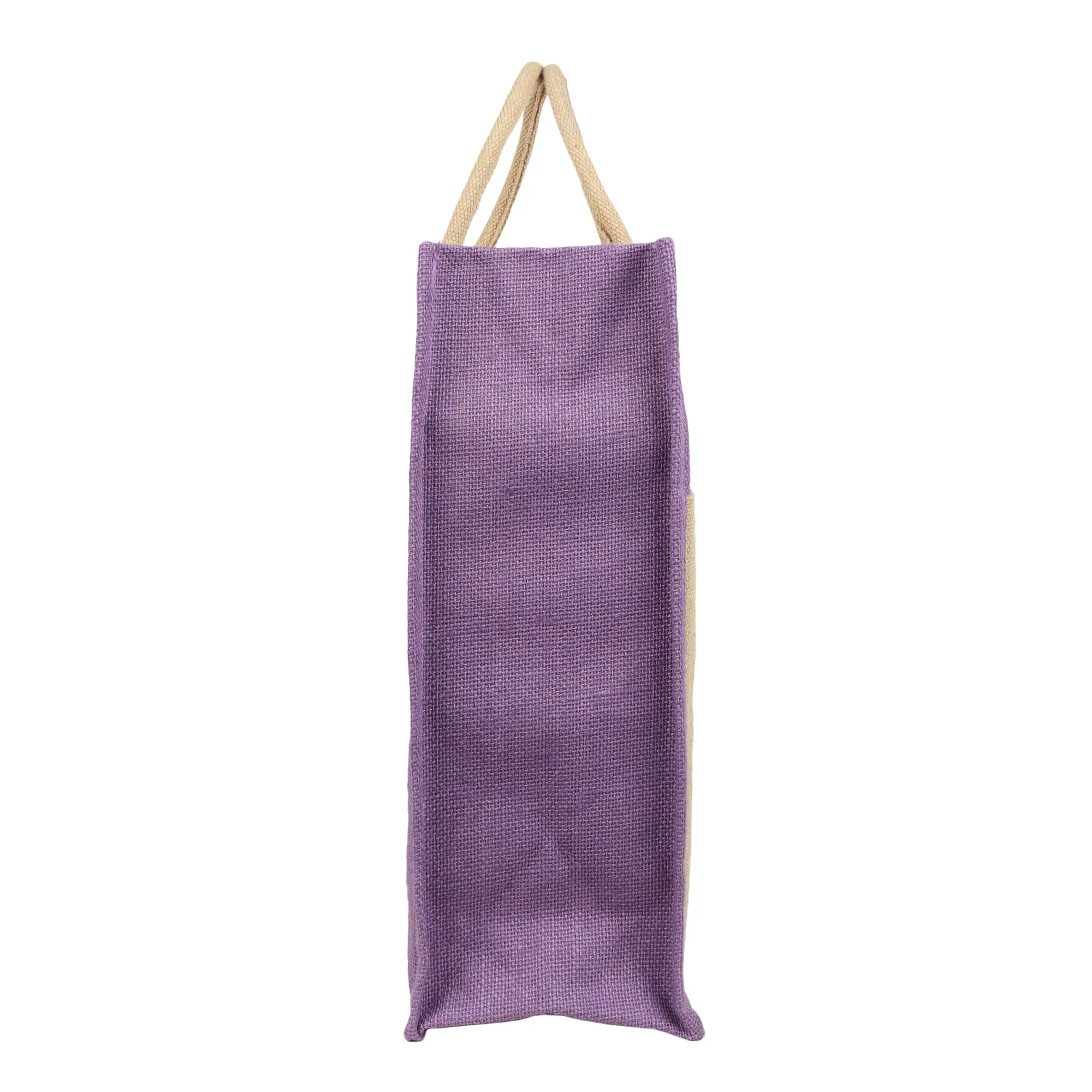 Jute Grocery Shopping Bags for Carry Milk Fruits Vegetable with Reinforced Handles With Zipper (Pack of 2)