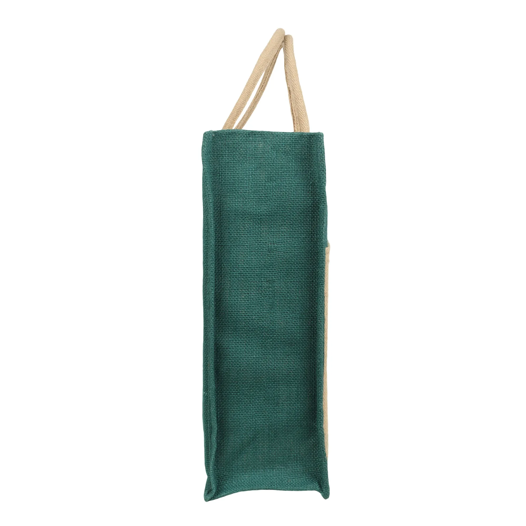 Jute Grocery Shopping Bags for Carry Milk Fruits Vegetable with Reinforced Handles With Zipper (Pack of 2)