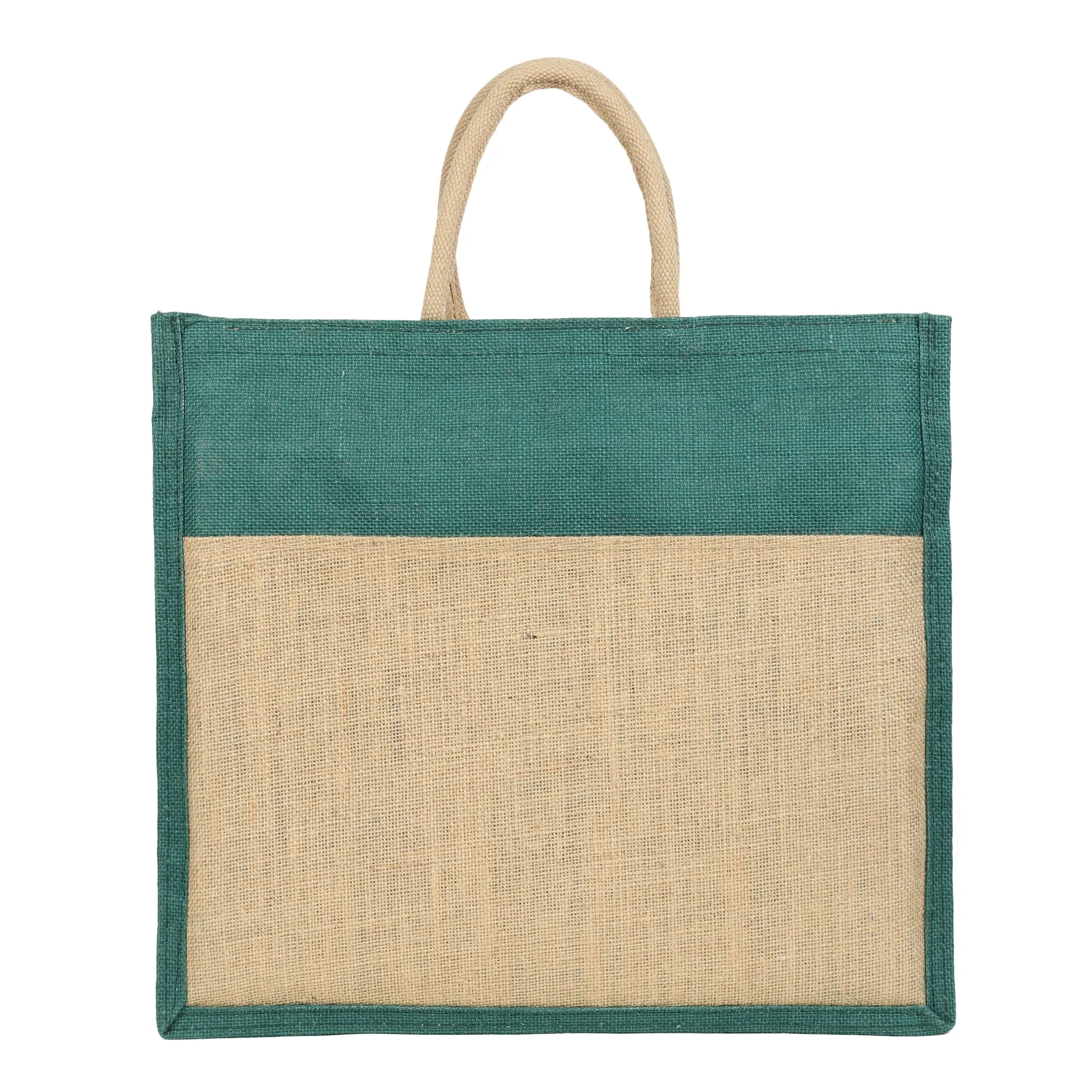 Jute Grocery Shopping Bags for Carry Milk Fruits Vegetable with Reinforced Handles With Zipper (Pack of 2)