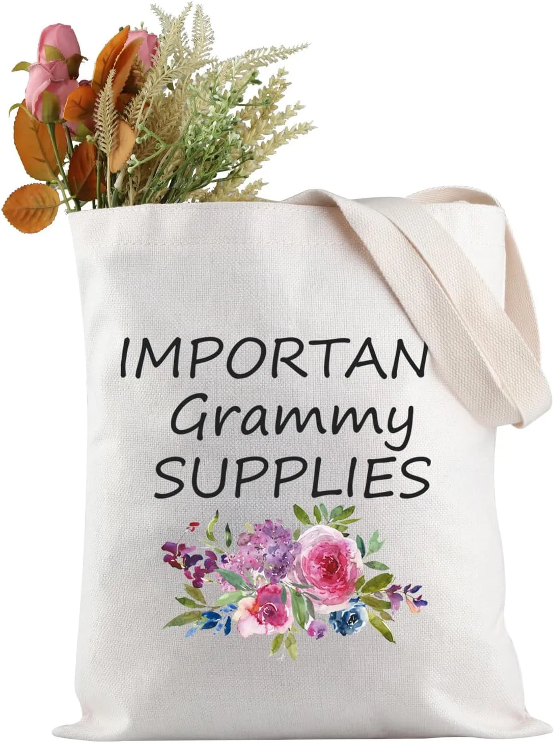 JXGZSO Important Grammy Supplies Tote Bag Grammy Gift Grandmother Gift Best Grandma Ever Gift Mother’s Day Gift