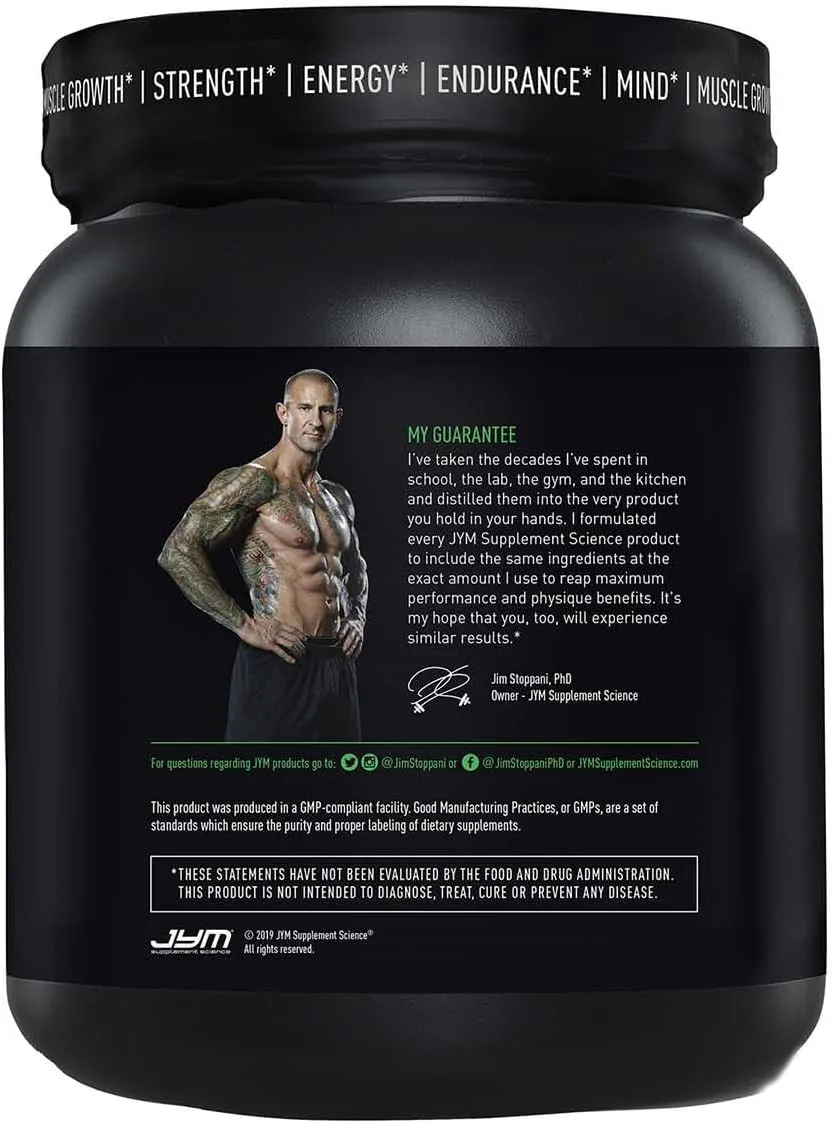 JYM Supplement Science Pre JYM Pink Lemonade Pre Workout Powder for Men & Women, BCAAs, Nootropics, Creatine HCI, Citrulline, Beta-Alanine, Betaine, Taurine, Huperzine, 30 Servings