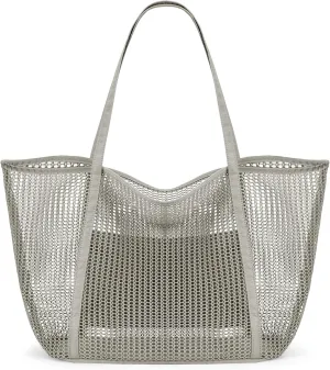 KALIDI FANCY FOREST Beach Mesh Tote Bag, Womens Shoulder handbag MAX 27L Grocery Bag