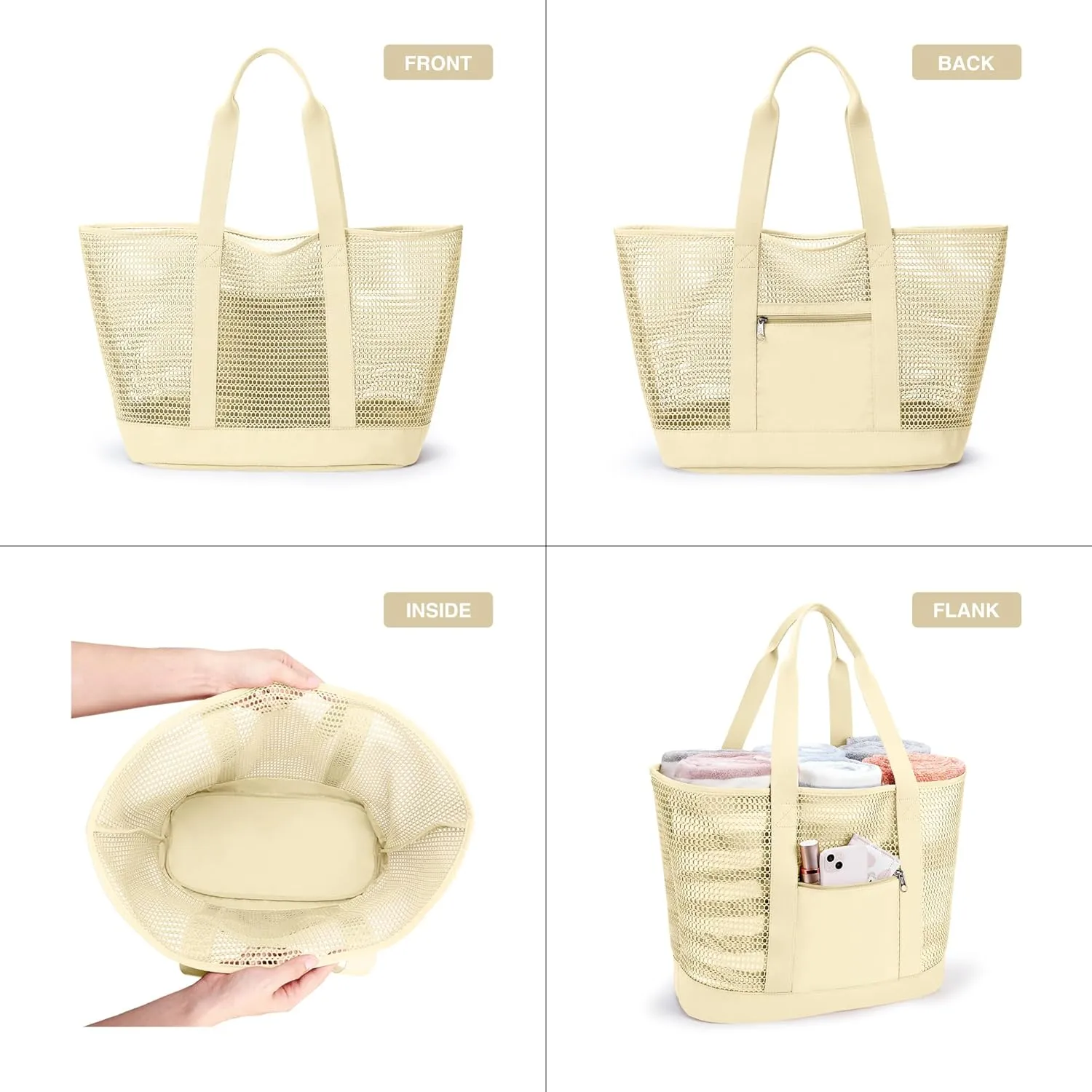 KALIDI FANCY FOREST Beach Mesh Tote Bag, Womens Shoulder handbag MAX 27L Grocery Bag