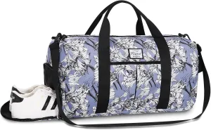 KAMO Travel Duffle Bag, Weekender Bags for Women with Shoe Compartment, Gym Bag for Women with Wet Pocket Workout Dance Tote Bag Personal Item Travel Bag with Trolley Sleeve