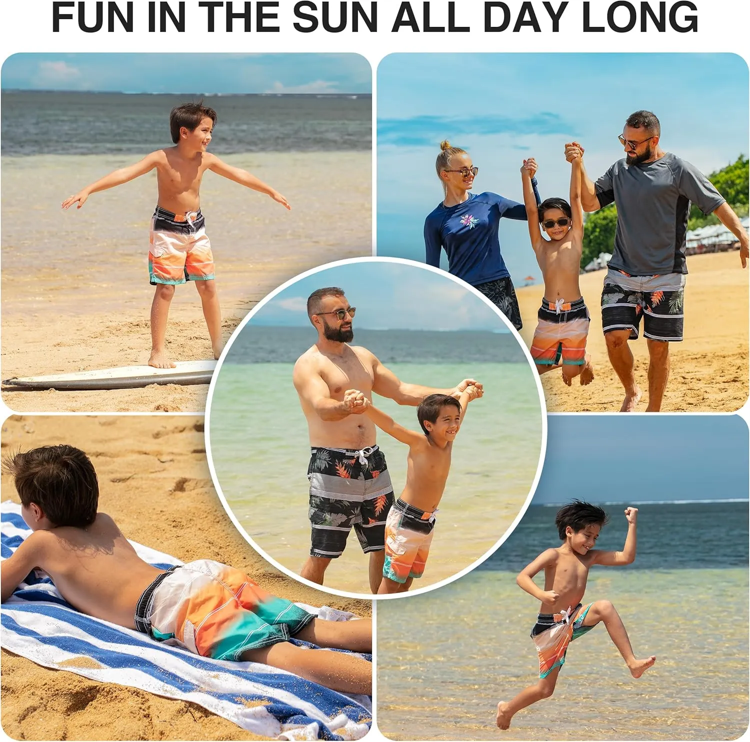 Kanu Surf Boys' Barracuda Quick Dry UPF 50  Beach Swim Trunk