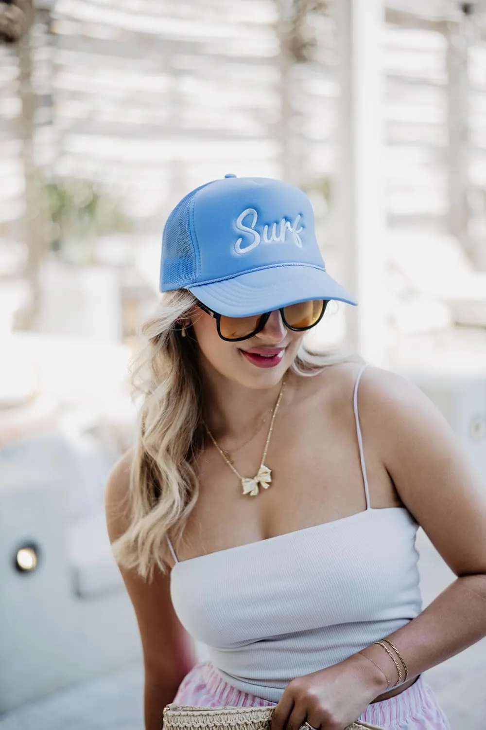 KATYDID Surf Foam Trucker Hat - Adjustable Trucker Hat with Mesh Netting - Fully Embroidered Trucker Hat for Women