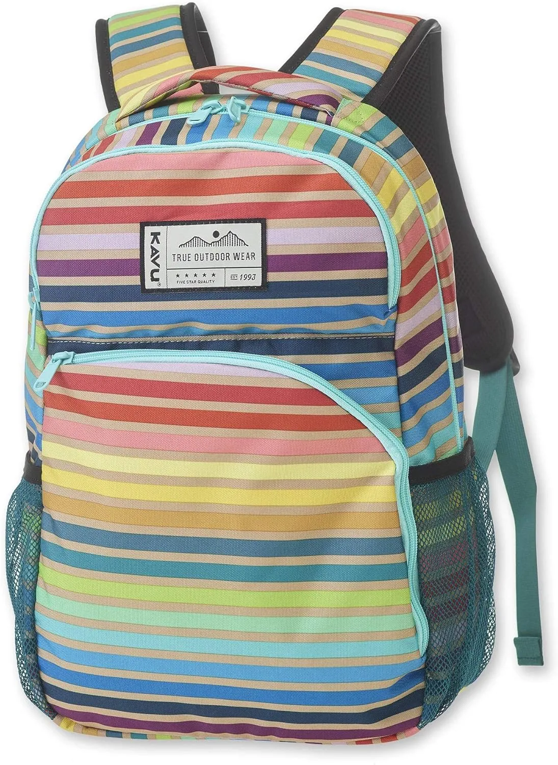 KAVU Packwood Backpack with Padded Laptop and Tablet Sleeve, Summer Stripe