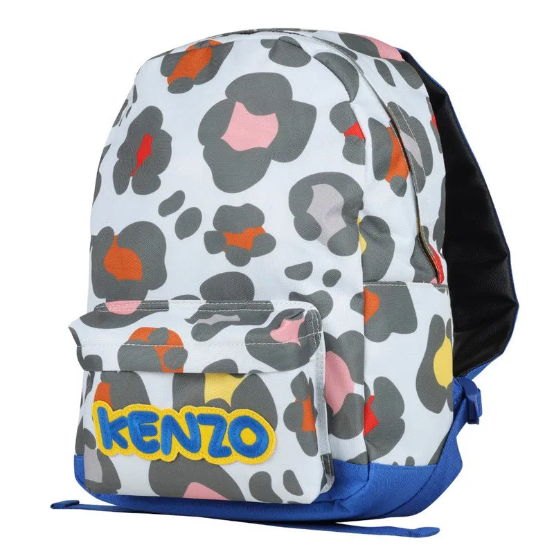 Kenzo Grey Animal Print Backpack (37cm)
