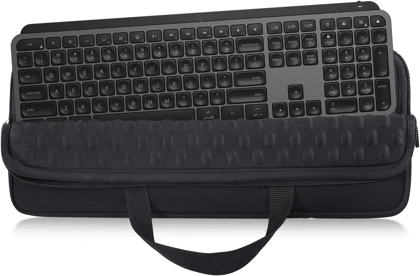 Keyboard Sleeve Case for Logitech MX Keys S/MX Keys Advanced Wireless Keyboard, for Logitech Travel Shockproof Protective Neoprene Bag, Black (Not for MX Keys Mechanical Models)