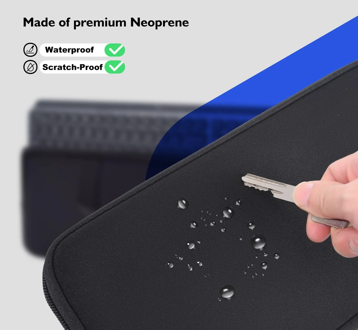 Keyboard Sleeve Case for Logitech MX Keys S/MX Keys Advanced Wireless Keyboard, for Logitech Travel Shockproof Protective Neoprene Bag, Black (Not for MX Keys Mechanical Models)