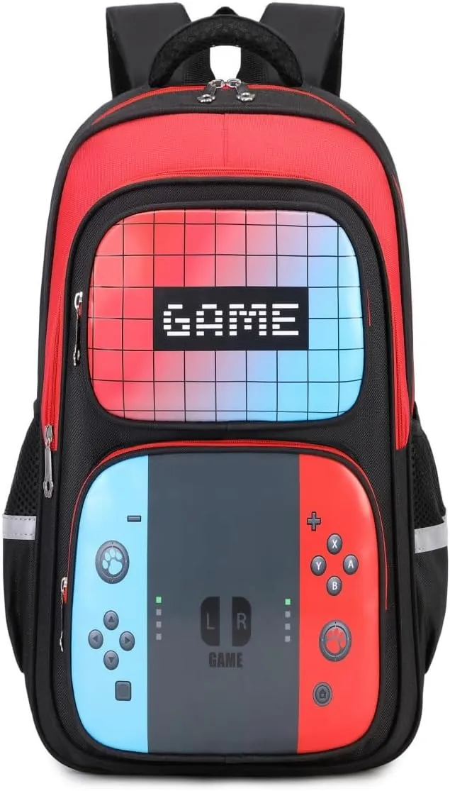 Kids Backpack 3-in-1Boys Backpack with Lunch Bag and Pencil Case for kids Teens Middle School,17″ Large Capacity (GAME)