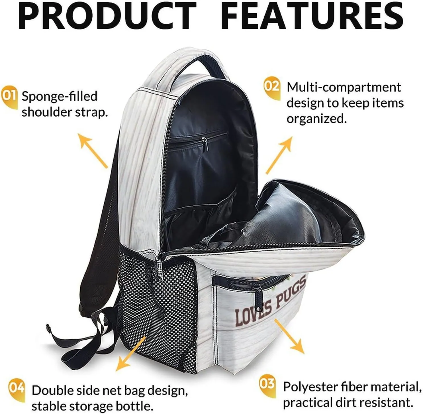 Kids Backpack, Casual Dog Bookbag, 17 Inch Cute Girls Boys Schoolbag for Gift, Large Capacity Bookbag for Preschool Elementary Kindergarten School Travel