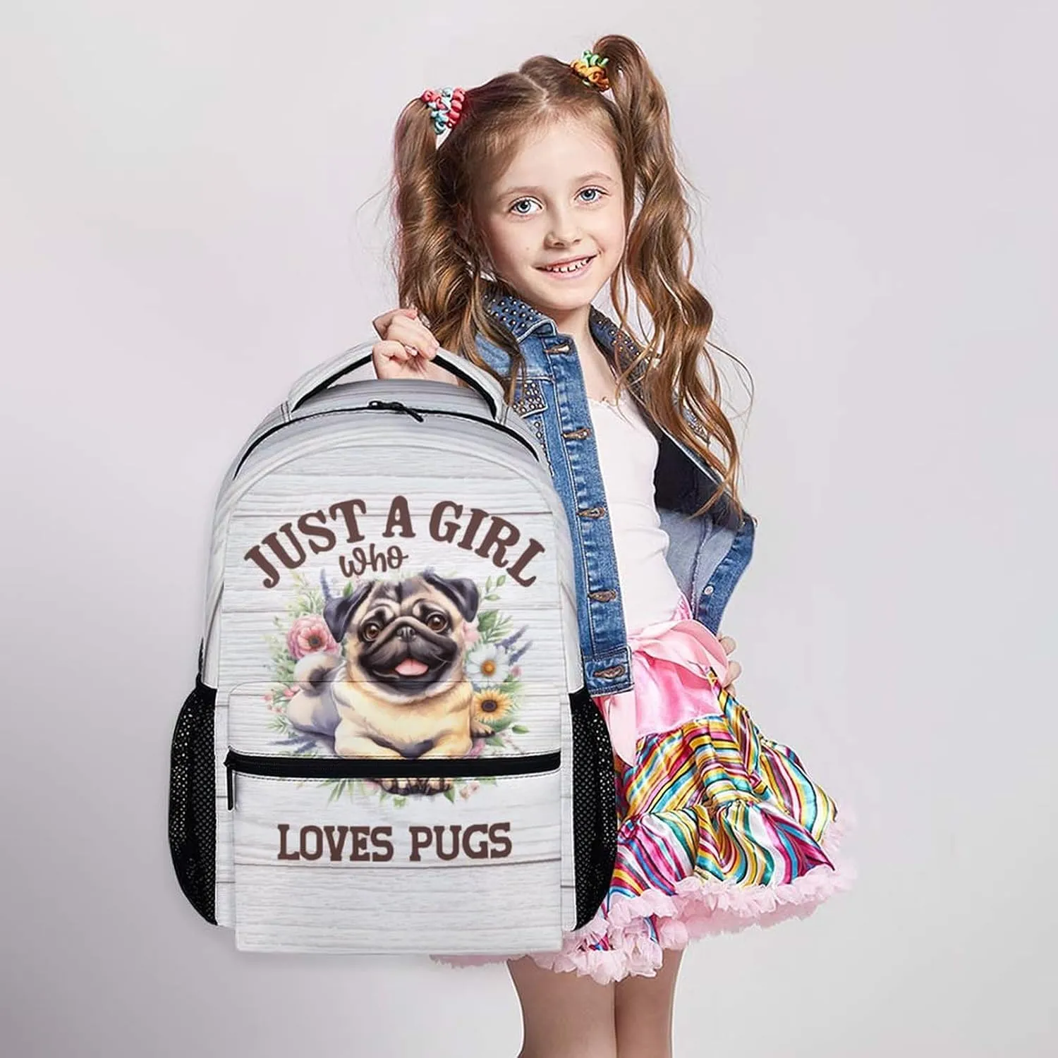 Kids Backpack, Casual Dog Bookbag, 17 Inch Cute Girls Boys Schoolbag for Gift, Large Capacity Bookbag for Preschool Elementary Kindergarten School Travel