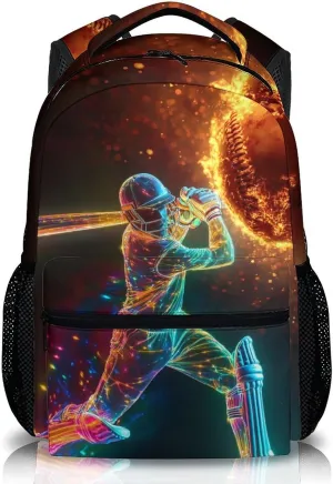 Kids Backpack for Girls Boys, Cool Baseball Schoolbag, Gift for Girls Boys, 17 Inch Student Bookbag for Preschool Elementary Kindergarten Travel Picnic