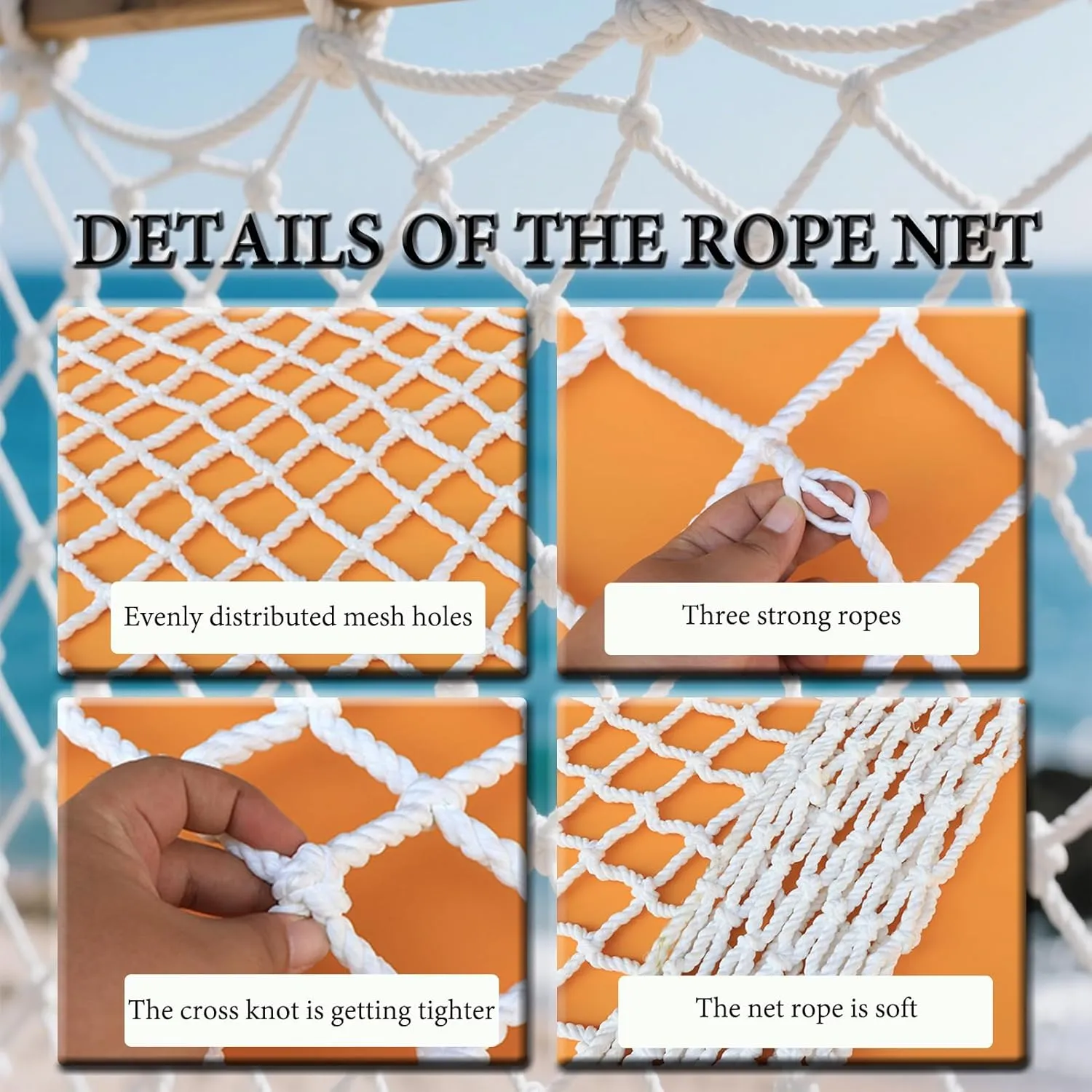 Kids Climbing Cargo Net Outdoor Heavy-Duty Climbing Net Rope Ladder for Jungle Gym,Playground,Treehouse- Child Safety Rope Netting for Swingset Activities,3.3x29.53ft