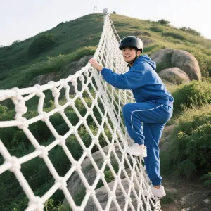 Kids Climbing Cargo Net Outdoor Heavy-Duty Climbing Net Rope Ladder for Jungle Gym,Playground,Treehouse- Child Safety Rope Netting for Swingset Activities,3.3x29.53ft