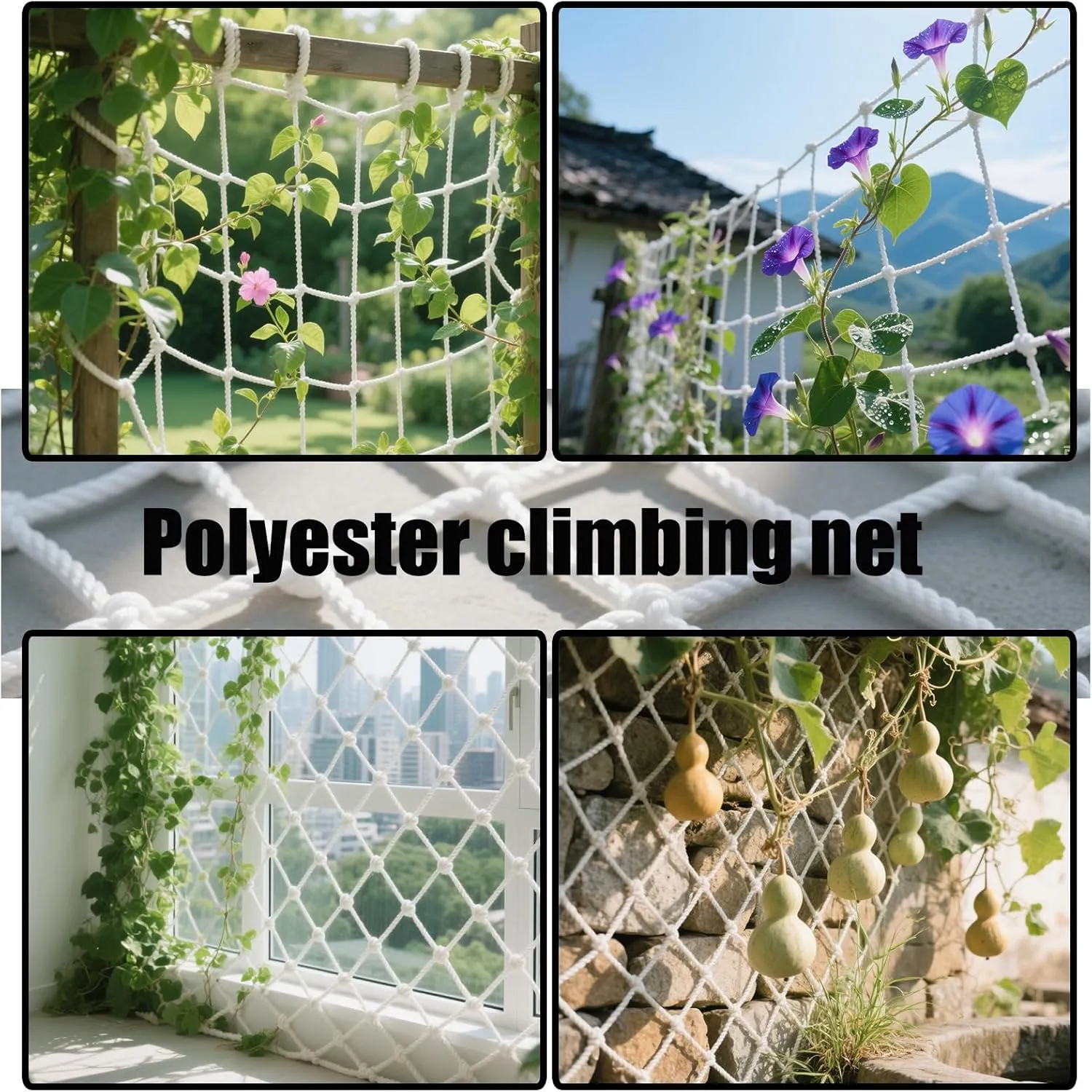 Kids Climbing Cargo Net Outdoor Heavy-Duty Climbing Net Rope Ladder for Jungle Gym,Playground,Treehouse- Child Safety Rope Netting for Swingset Activities,3.3x29.53ft