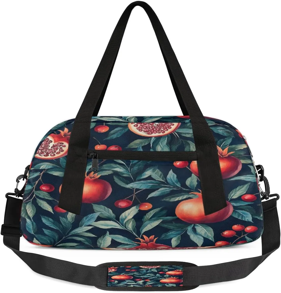 Kids Gym Bag with Adjustable Shoulder Strap, Pomegranates And Leaves Boys & Girls Travel Sport Duffle Bag School for Overnight Travel Bag