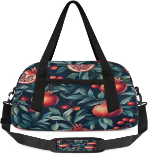 Kids Gym Bag with Adjustable Shoulder Strap, Pomegranates And Leaves Boys & Girls Travel Sport Duffle Bag School for Overnight Travel Bag