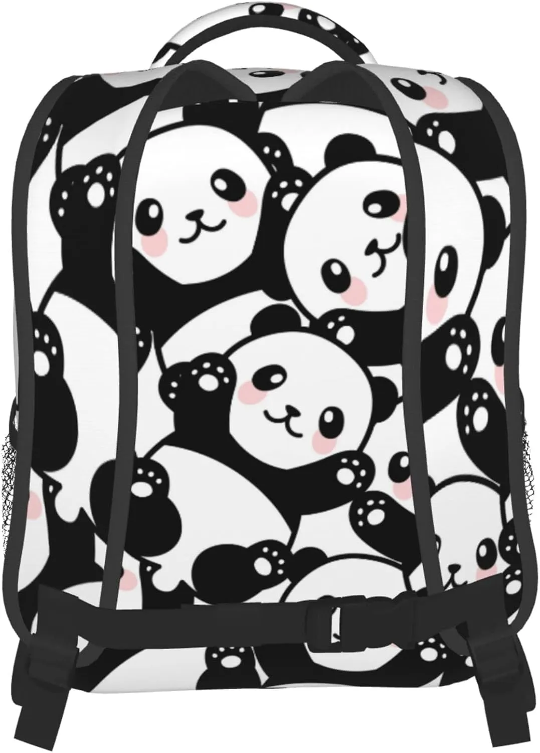 Kid's Mini Backpack 12 inch Blak White Panda Bear Pattern Backpack Schoolbag Preschool Kindergarten Children Bag Nursery Travel Bag for Toddler Boys Girls Age 3-7