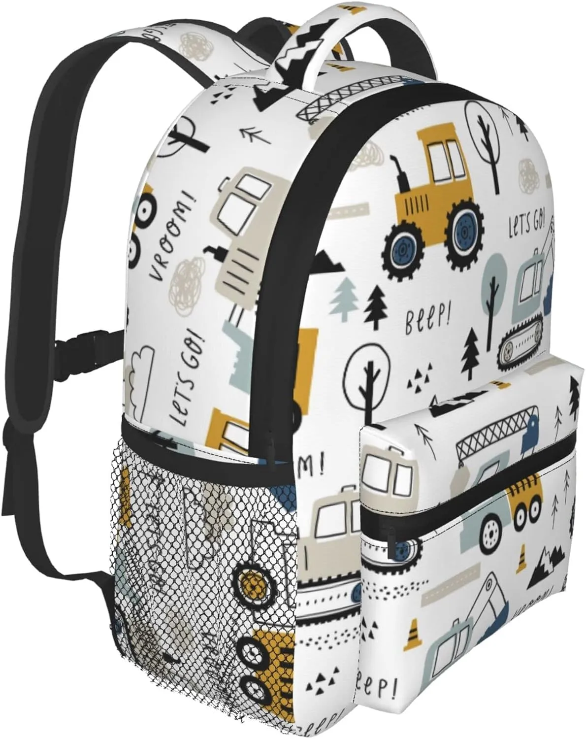 Kid's Mini Backpack 12 inch Cars Truck Tractor Backpack Schoolbag Preschool Kindergarten Children Bag Nursery Travel Bag for Toddler Boys Girls Age 3-7