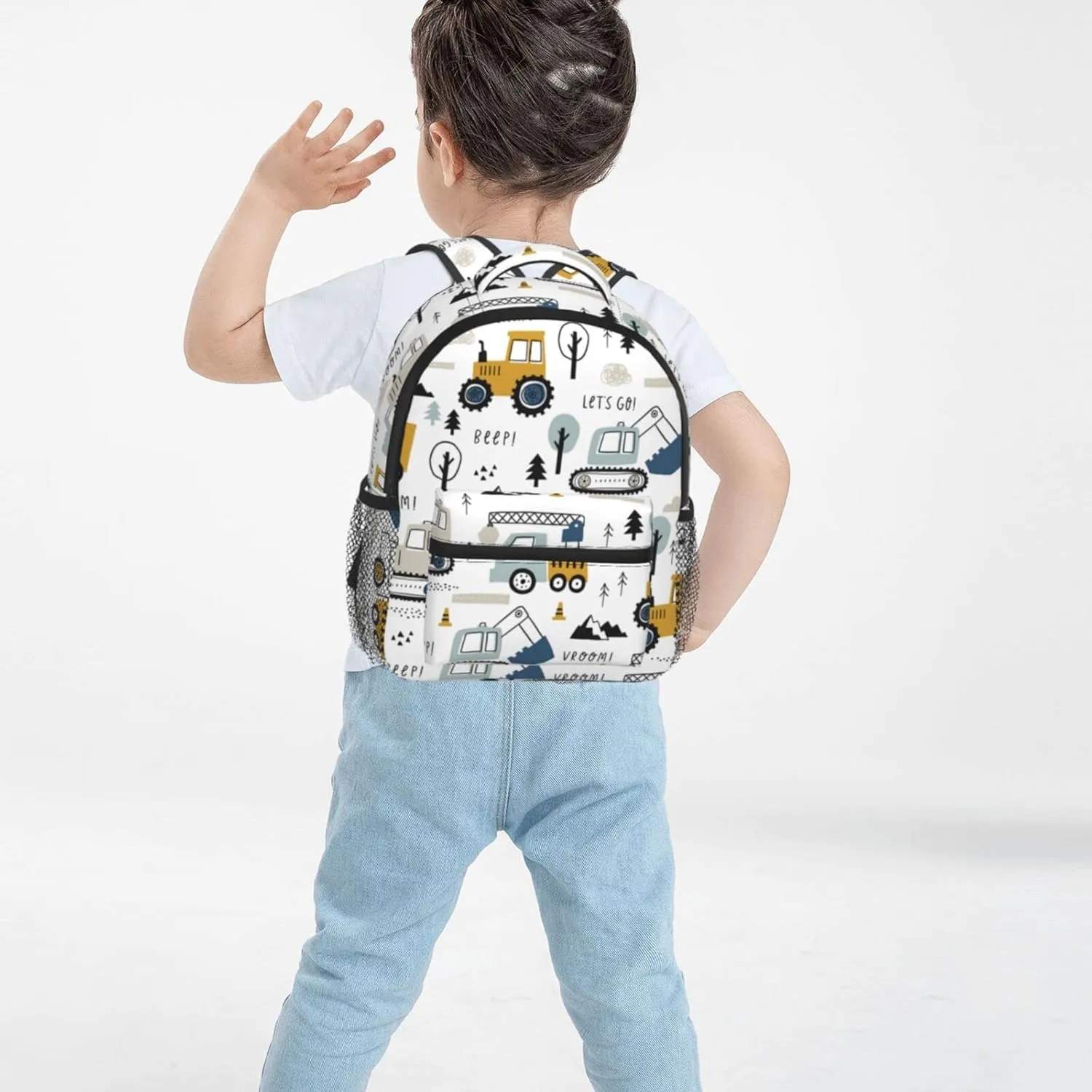 Kid's Mini Backpack 12 inch Cars Truck Tractor Backpack Schoolbag Preschool Kindergarten Children Bag Nursery Travel Bag for Toddler Boys Girls Age 3-7
