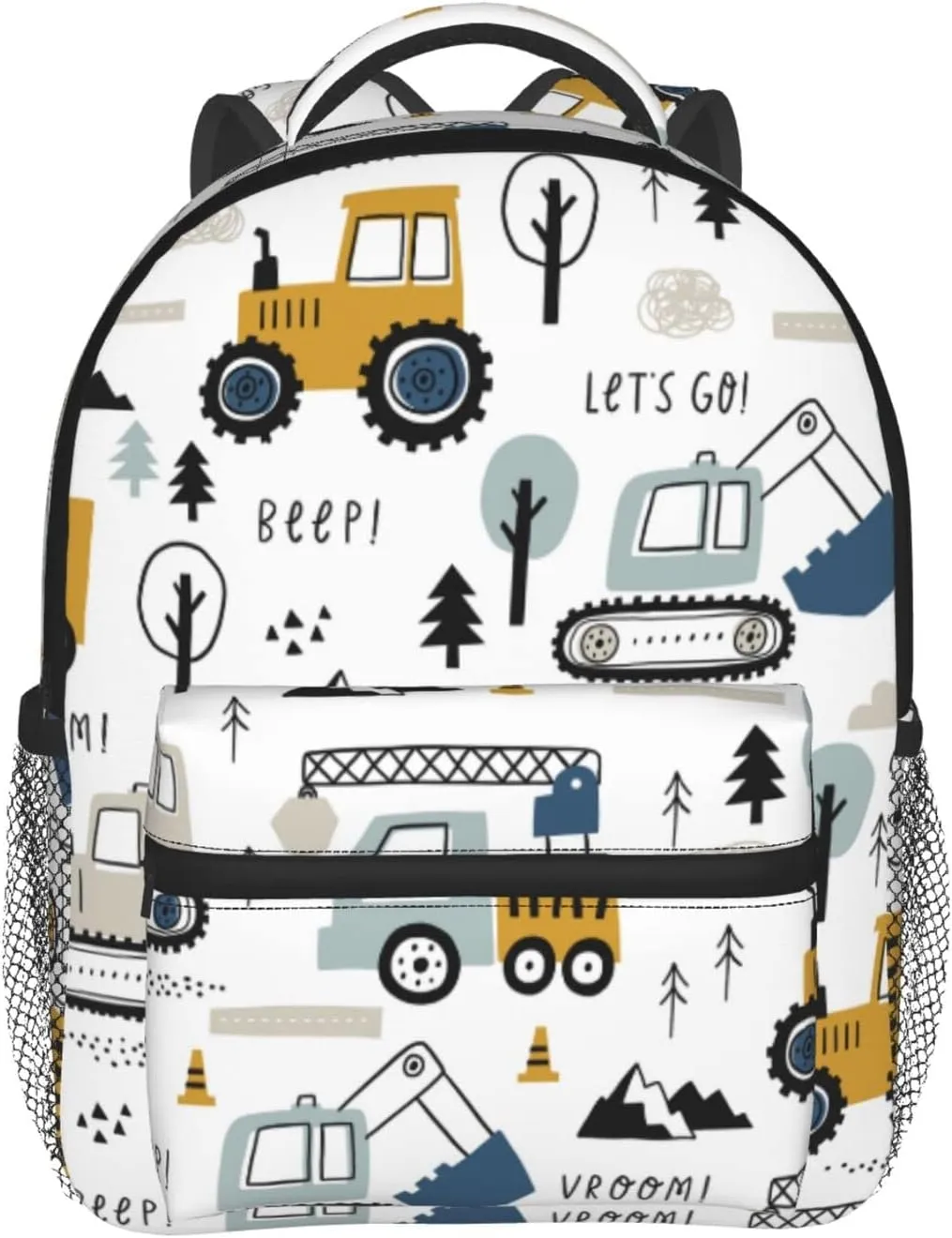 Kid's Mini Backpack 12 inch Cars Truck Tractor Backpack Schoolbag Preschool Kindergarten Children Bag Nursery Travel Bag for Toddler Boys Girls Age 3-7